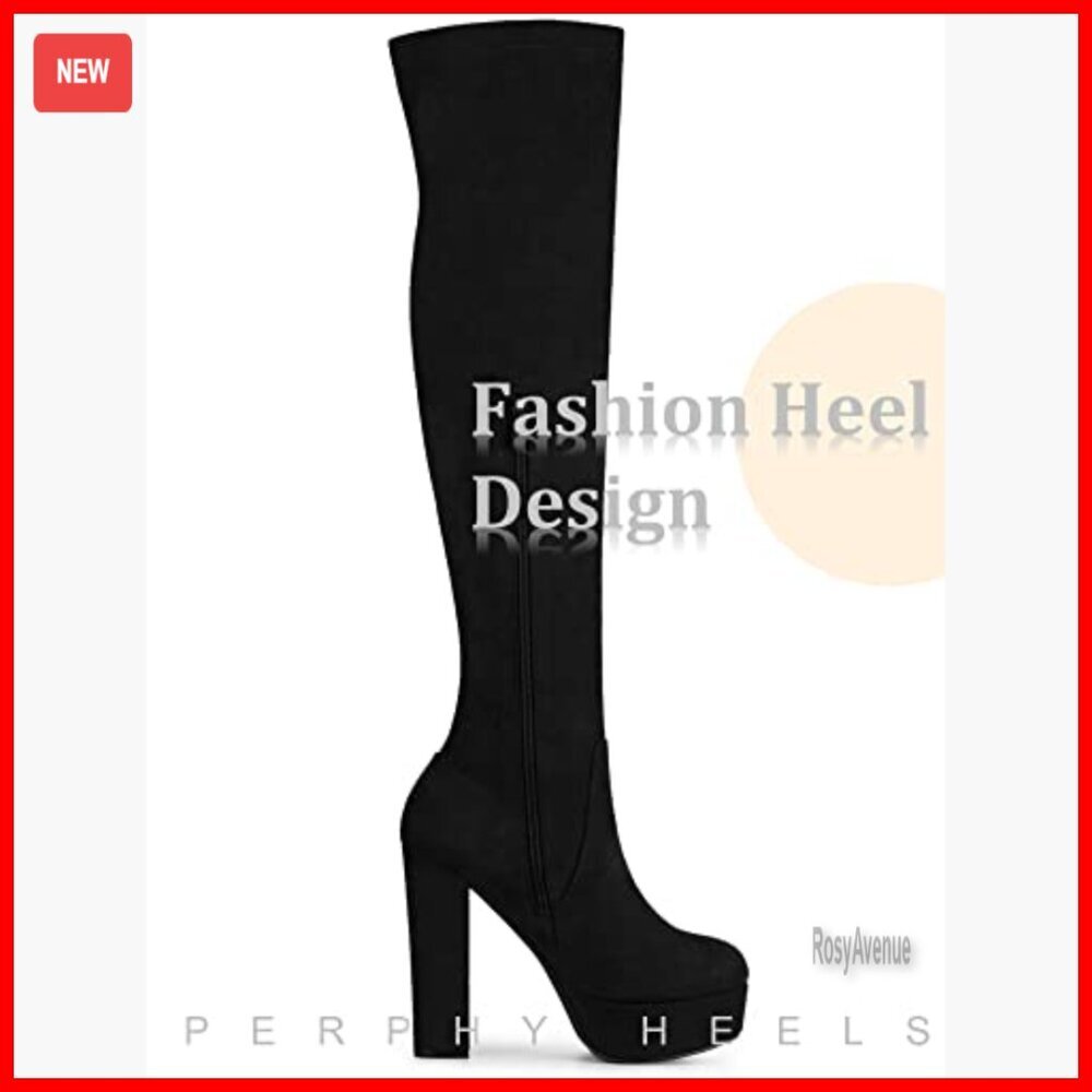 Platform Chunky Heel Over the Knee Thigh High Boots - Picture 5 of 5
